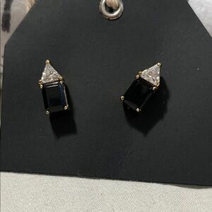 Elegant Black and Gold Stud Earrings